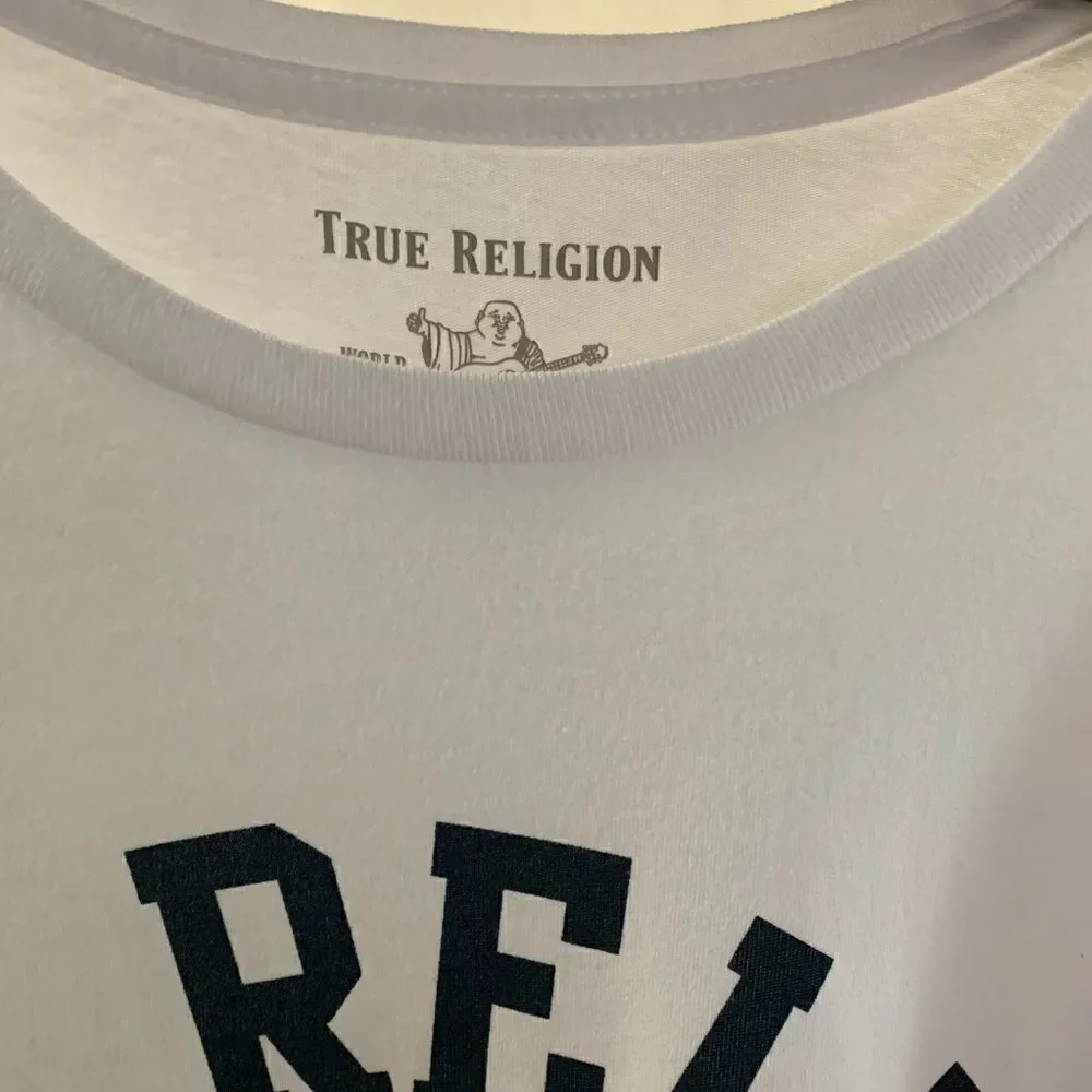 True Religion Buddha crew neck tee white/blue prnt